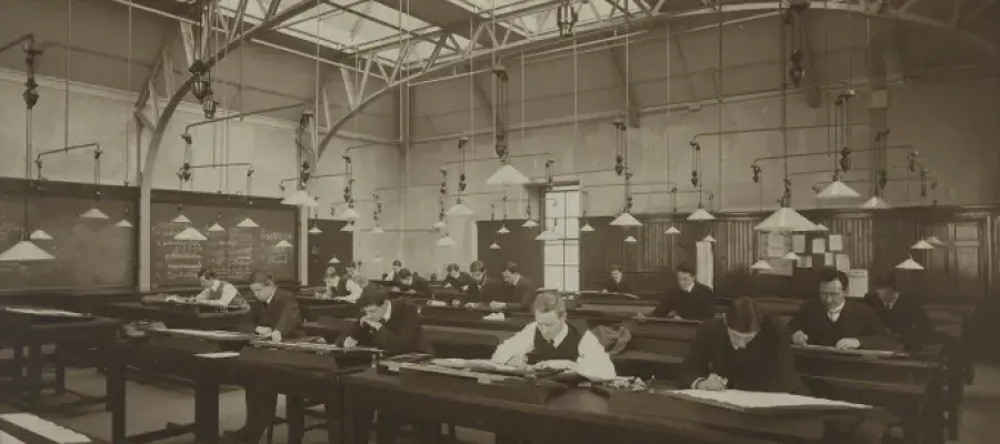 Old photograph of a classroom