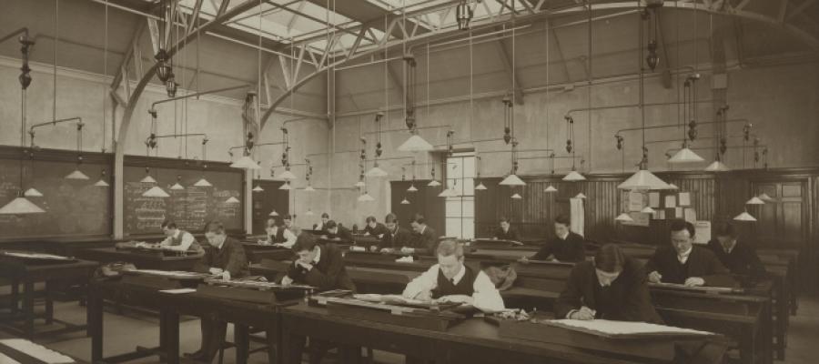 Old photograph of a classroom