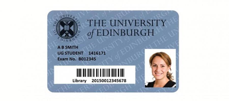 A student card for The University of Edinburgh