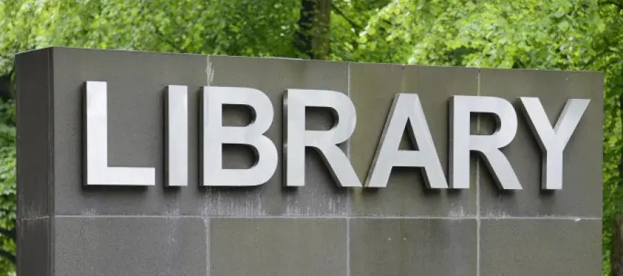 Main Library Entrance Sign