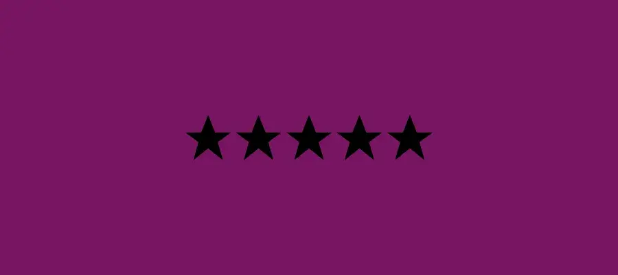 Library purple background with five black stars in the middle.