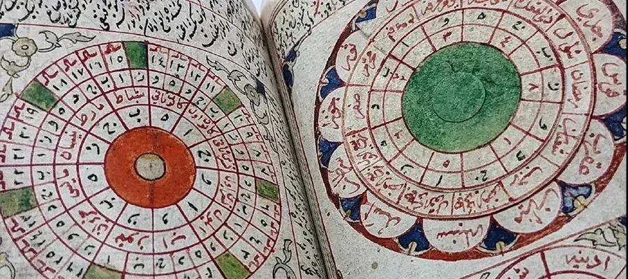 Close up of charts in book