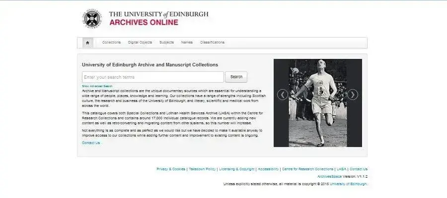 Screenshot of our catalogue