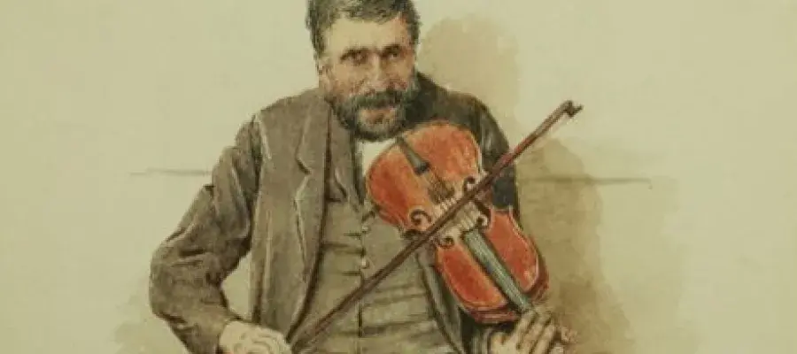 Watercolour portrait of George Lumsden, patient at Royal Edinburgh Hospital