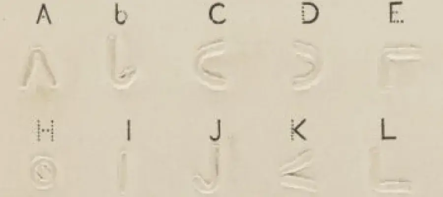 Dr Moon's Alphabet for the Blind (A to E and H to L)