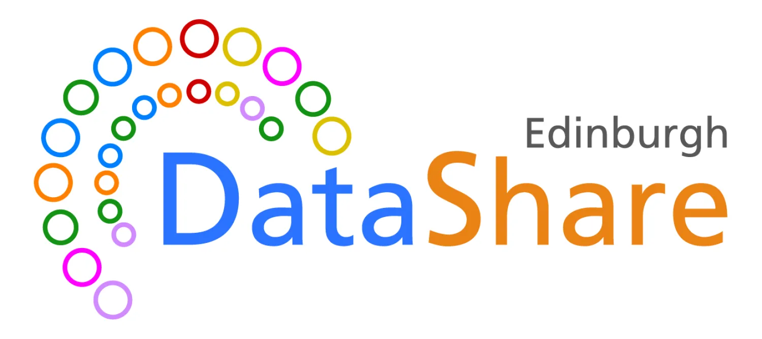 Colouerd circles surrounding the words Edinburgh DataShare