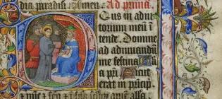 Close up of illuminated manuscript