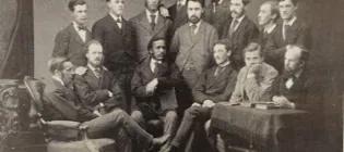 A group of doctors are shown in a 1901 photograph. One of the doctors is the subject of the article, Dr George Rice.  
