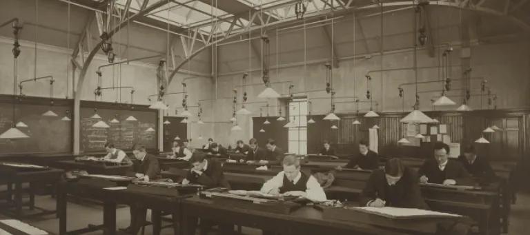 Old photograph of a classroom