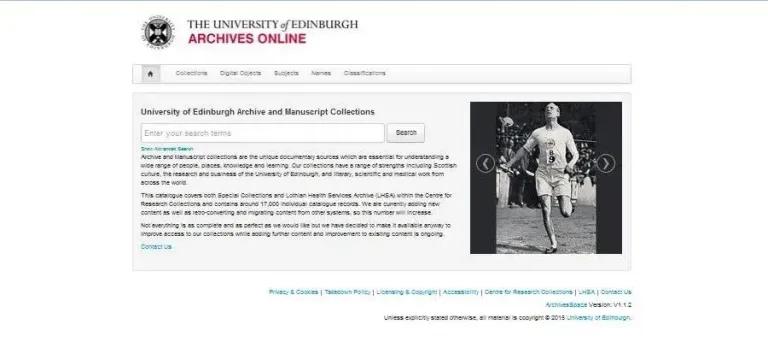 Screenshot of our catalogue