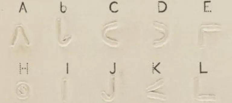 Dr Moon's Alphabet for the Blind (A to E and H to L)