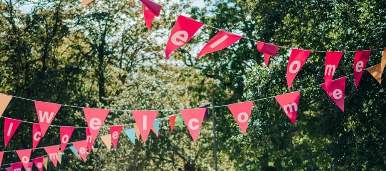 Welcome Week bunting flags