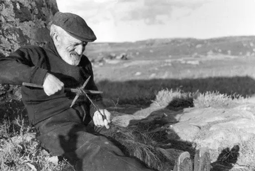 Rope making with horsehair in Lochboisdale, South Uist, 1936