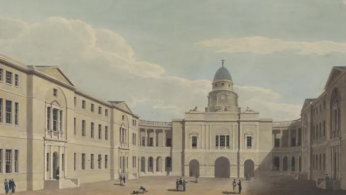 William Henry Playfair, College of Edinburgh, Perspective View of the Court (Old College), 1816 (Coll-13/55/4881)