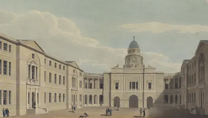 William Henry Playfair, College of Edinburgh, Perspective View of the Court (Old College), 1816 (Coll-13/55/4881)