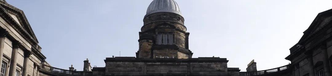 The roof of Old College facing east from the quad, with the dome in the centre.