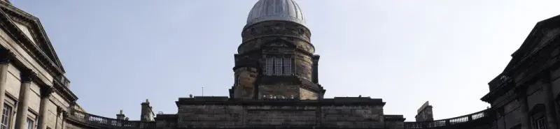 The roof of Old College facing east from the quad, with the dome in the centre.