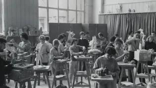 Students in a Sculpture Studio at Edinburgh College of Art in the 1960s, Edinburgh College of Art Archive