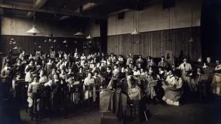Drawing and Painting students in an Edinburgh College of Art Studio for a still life class c.1910, Edinburgh College of Art Archive